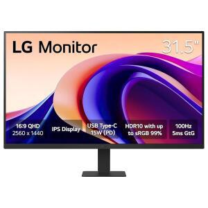 LG 32U631A-B 32인치 QHD (2560 x 1440) IPS 컴퓨터 모니터, 100Hz, 5ms, HDR10, 리더 모드, 플리커 세이프, HDMI, USB 타입-C