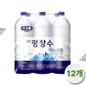 강원평창수 무라벨 2L, 12개