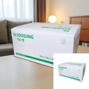 외상치료 드레싱용 수성 거즈엔 10X10CMX8P (200매) 의료소모품 거즈밴드 멸균거즈 수성멸균거즈