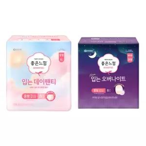 좋은느낌 입는 데이팬티 중형 8매 x 1개 + 오버나이트 중형 8매 x 1개