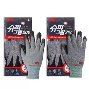 3M 슈퍼그립 200 NBR 폼 코팅 장갑 그레이 6978 6985/손가락/손바닥/PU/미끄럼/방지/목/손/보호/산업용/절