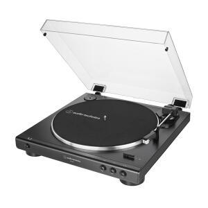 오디오 테크니카 AT-LP60X-BK 완전 자동 벨트 구동 스테레오 턴테이블, 블랙, 하이파이, 2단 속도, 먼지 커버, 반사 방지, 다이캐스트 알루미늄 플래터