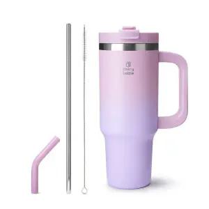 캐리보틀 보온보냉 써밋텀블러900ml 컬러5종 스테인레스 빨대텀블러 뚜껑 휴대용 손잡이 물병 보온병 컵 잔