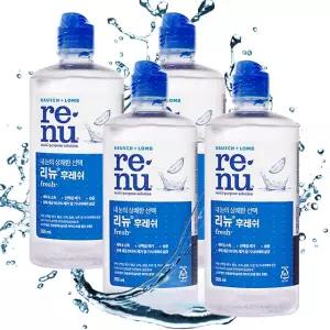 바슈롬 리뉴 후레쉬 355ml 4개 렌즈세척액 보존액 세정액 세정제