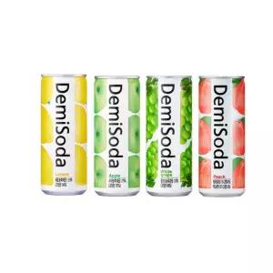 /마전동상회 데미소다 애플 레몬 청포도 복숭아 탄산음료250ml 30개