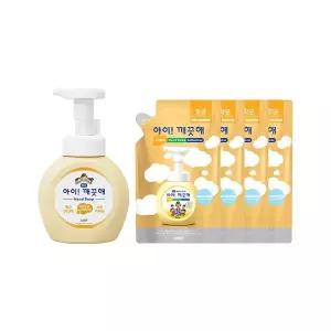 아이깨끗해 핸드워시 용기 순 250ml, 1개 + 리필 200ml, 4개
