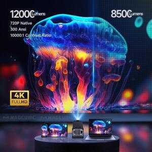 Magcubic HY320 미니 새로 네이티브 720P 안드로이드 11 4K 프로젝터 300ANSI Wifi6 BT5.0 시네마 야외 휴