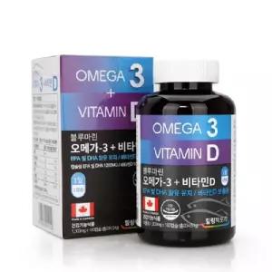 힐링팩토리 블루마린 오메가3 + 비타민D 1303mgx180캡슐 DHA EPA 비타민D