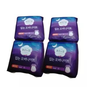 좋은느낌 생리대 입는오버나이트 중형 8매 4팩