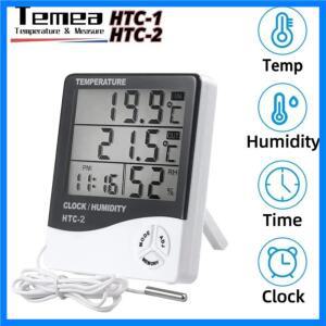 HTC-1 HTC-2 LCD 전자 습도계 스마트 전자 디지털 습도계 온도계 기상 관측소 시계 실외용