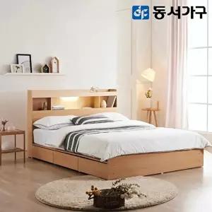 [동서가구][T] 몬티아 3서랍 LED 슈퍼싱글 SS 수납침대 + 양면 매트리스 DF642015