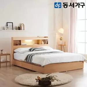 [동서가구][T] 몬티아 3서랍 LED 슈퍼싱글 SS 수납침대 + 양면 매트리스 DF642015