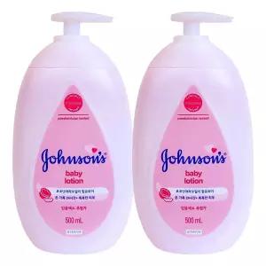 (핑크 500ml X 2개) 존슨즈 베이비 로션/바디/로숀/대용량/보습/크림/좋은/향기/밀크/업소/데일리/건성