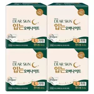 디어스킨 에어엠보 입는 오버나이트, 특대형, 4매, 4개