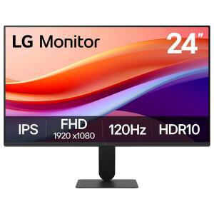 LG 24U411A-B 24인치 풀 HD(1920 x 1080) IPS 컴퓨터 모니터, 120Hz, HDR10, 리더 모드, 플리커 세이프, HDMI, 슬림 스탠드 베이스, 블랙