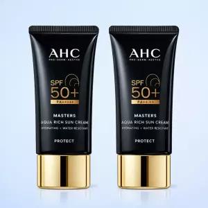 1+1 AHC 마스터즈 아쿠아 리치 선크림 백탁없는 워터프루프 미백주름개선 30ml x 총 2개