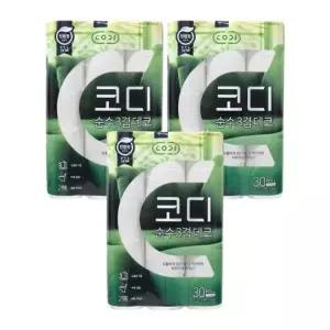 코디 3겹 데코 30M x30롤 x3팩 화장지 휴지
