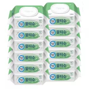 깨끗한나라 퓨어그린 물티슈, 캡형, 100매, 12입, 1개