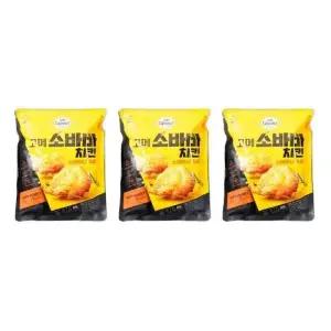 CJ제일제당 냉동 고메 소바바 치킨 소이허니 순살 375g 3개