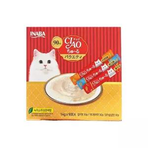 이나바 챠오 츄르 참치 가다랑어 닭가슴살 버라이어티 14g 90개입 1개 (90개)