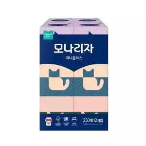 BEST 모나리자 미니플러스 미용티슈 250매12입 각티슈 곽티슈 갑티슈