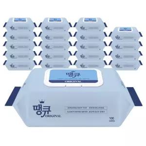 Original 땡큐 물티슈 100매(캡형) 20팩 대용량 플레인 갓성비 저자극