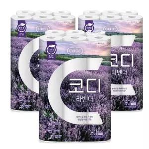 코디 라벤더 스페셜 3겹 화장지 30m X 30롤 X 3팩