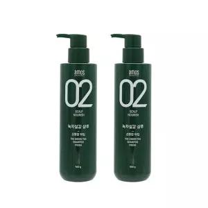 [1+1] 아모스 녹차실감 샴푸액 지성용(산뜻한 타입) 500g