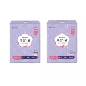 좋은느낌 생리대 오리지널 맥시슬림 중형 36매 X 2EA 편안한 부드러운 빠른 흡수력