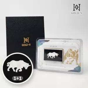 골드앤 황소 디자인 실버바 3.75g [1+1][2개 구성/개별포장]