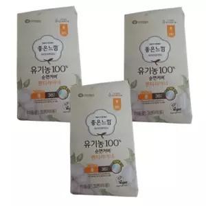좋은느낌 유기농100%순면커버 팬티라이너, 롱, 36매, 3개