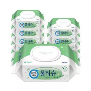 깨끗한나라 퓨어그린 물티슈, 캡형, 100매, 12입, 1개