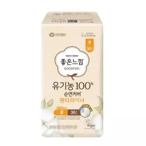[좋은느낌] 좋은느낌 유기농100 순면커버 팬티라이너 롱 36P