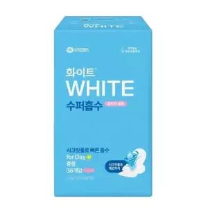[화이트] 화이트 수퍼흡수 대용량생리대 울트라슬림 중형 36P