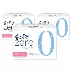 [순수한면] 깨끗한나라 순수한면 제로 Zero 생리대 소형 18Px3팩