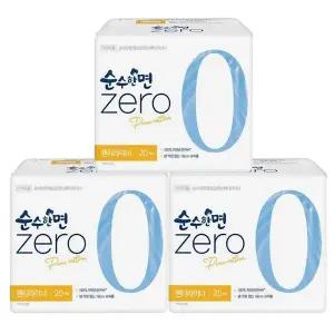 [순수한면] 깨끗한나라 순수한면 제로 Zero 팬티라이너 슈퍼롱 20Px3팩