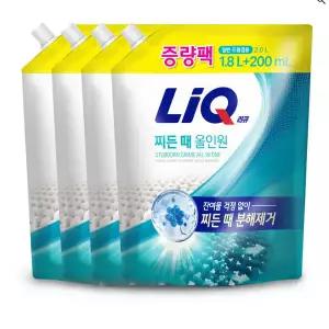 800ml 증량팩 리큐 찌든때 올인원 1.8L+200ml 4개 일반/드럼겸용