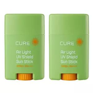 김정문알로에 큐어 에어라이트 유브이 쉴드 선스틱 20g(SPF50+) 2개