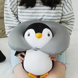 목베개 목배게 기내용 여행용 휴대용 비즈 비행기 사무실 해외여행 목쿠션 인형 펭귄 변신fpk674