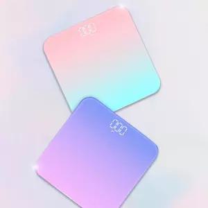 디지털체중계 온도측정기능 LED 미니 파스텔색상2종