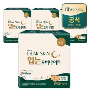 [깨끗한나라] 디어스킨 에어엠보 입는오버나이트 뉴 특대형 4개입x4팩