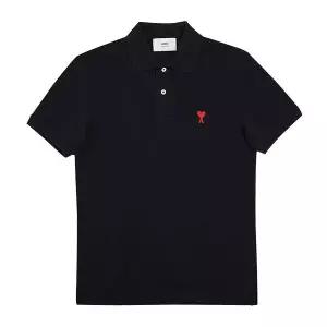 아미 로고 자수 PK 반팔 셔츠 블랙 BFUPL001 760 001 73460663