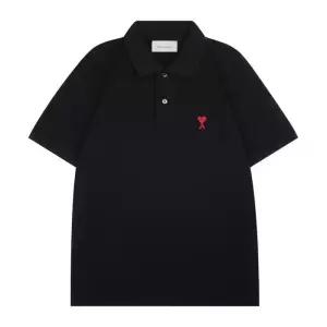 아미 로고 자수 PK 반팔 셔츠 블랙 BFUPL001 760 001 97370178