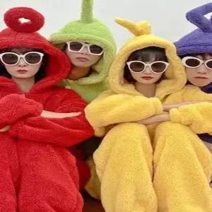 디얼픽 텔레토비옷 연말 점프슈트 파자마 겨울 단체복