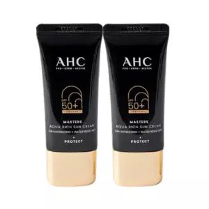 AHC 마스터즈 아쿠아 리치 선크림 30ml x2개 (SPF50+ PA++++) 유기자차