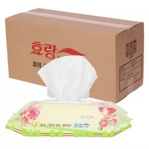 [효랑] 도톰한 엠보싱 특대형 캡형 물티슈 (60매입 x 20팩) - 빅사이즈 200 x 300mm