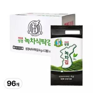 성경김 녹차 도시락김 4g 12봉 x 8개 총 96봉)