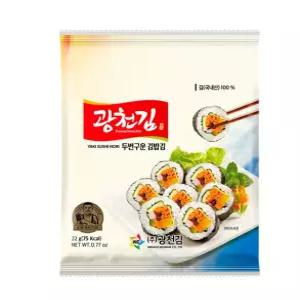 광천김 소문난 두번구운 김밥김 22g  10개(100매) /식탁김