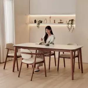 [착불] 동서가구 로사 6인용 원목 세라믹 식탁 세트 1800 (의자4) DF927588
