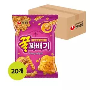 농심 꿀꽈배기90gX20개입(1박스)/어린이/간식/과자/선물/안주/사무실/탕비실/봉지/세트/박스/어르신/추억